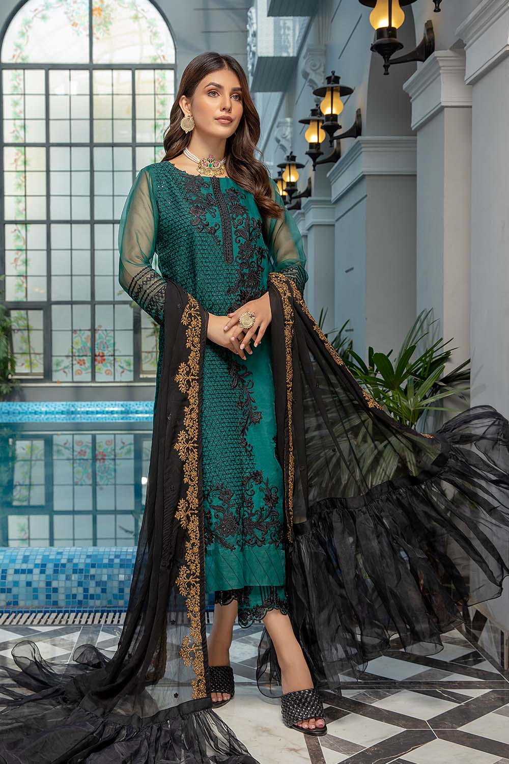 Azure Luxe Festive Chiffon Unstitched Collection-2021