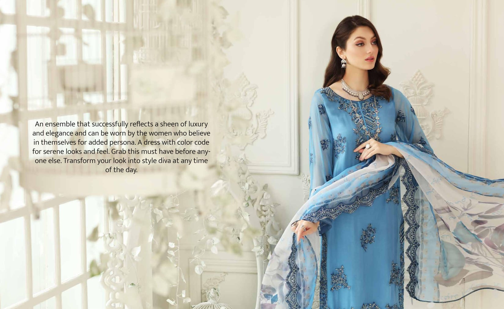Charizma Unstitched Embroidered Chiffon Chimmer Collection 2021 – Vol 6