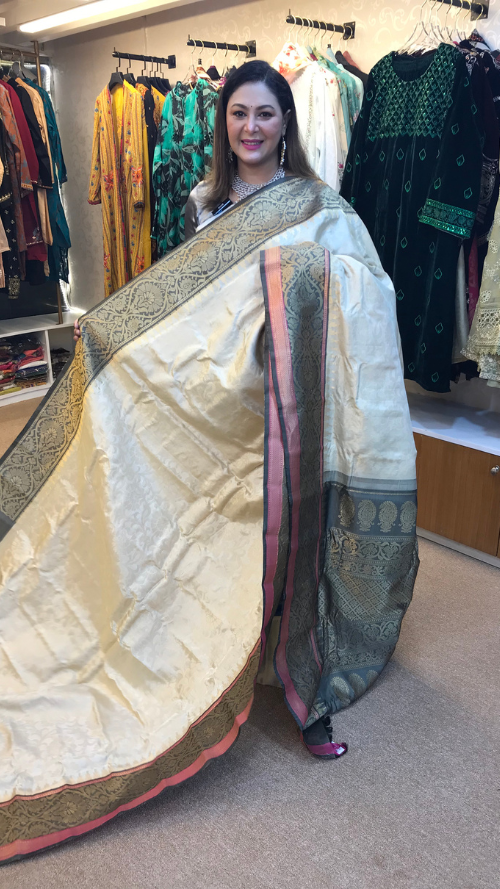 1 ORGINAL HAND LOOM PURE SILK GADOWAL SHAREE GD-02