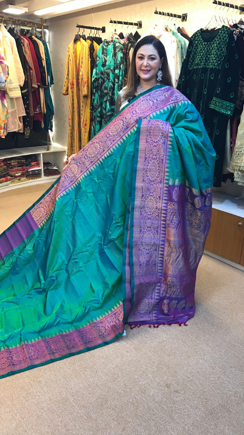 12 ORGINAL HAND LOOM PURE SILK GADOWAL SHAREE GD-08