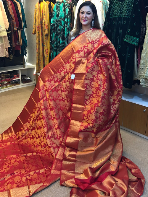 20 ORGINAL HAND LOOM PURE SILK GADOWAL SHAREE GD-11