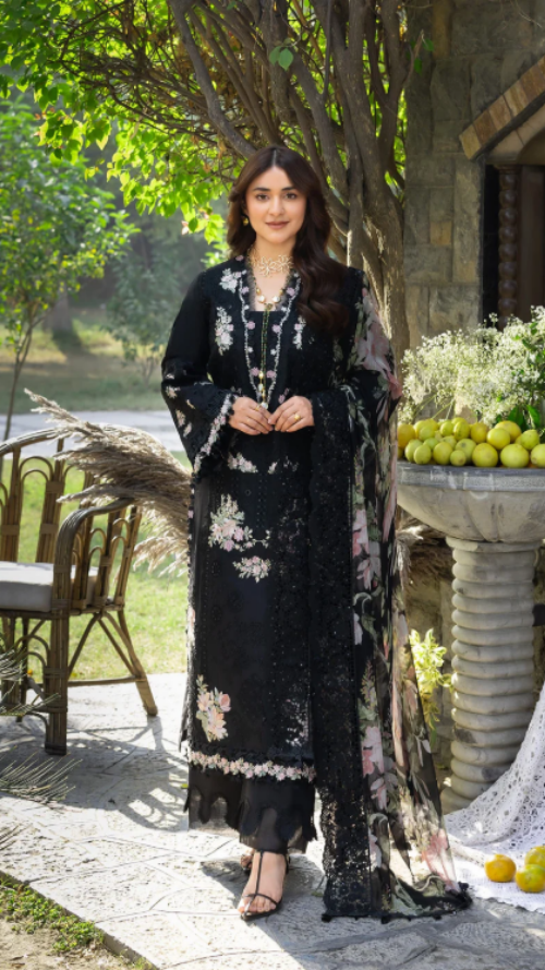 ELAF PREMIUM LUXURY LAWN ELY-2B MIDNIGHT BLOSSOM