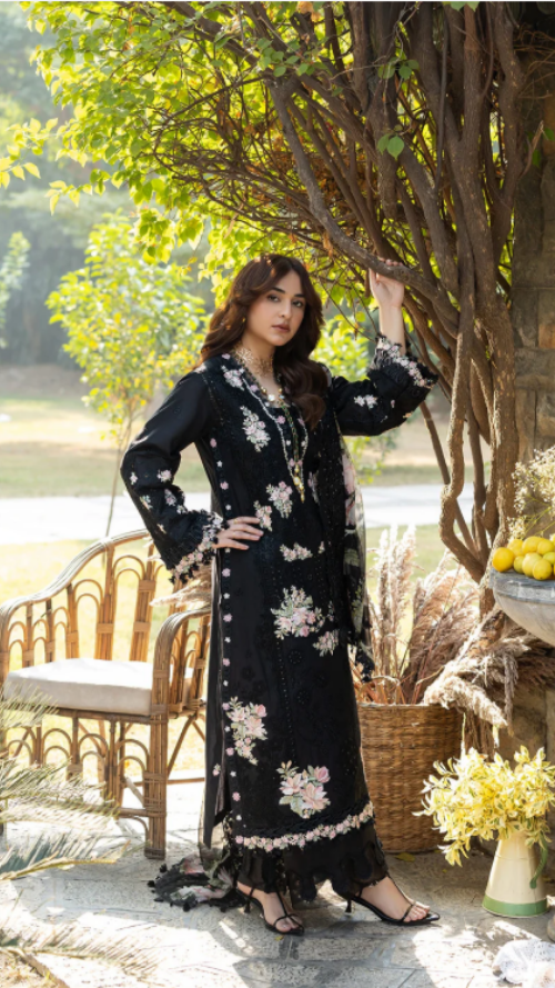 ELAF PREMIUM LUXURY LAWN ELY-2B MIDNIGHT BLOSSOM