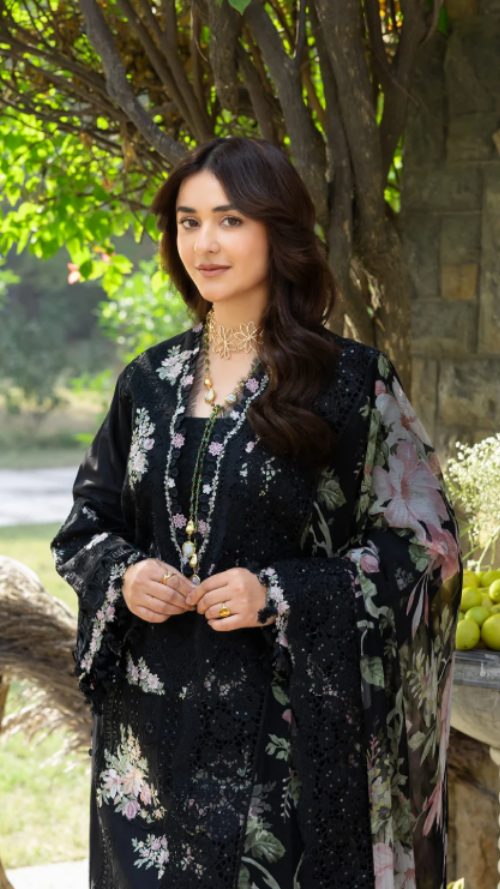 ELAF PREMIUM LUXURY LAWN ELY-2B MIDNIGHT BLOSSOM