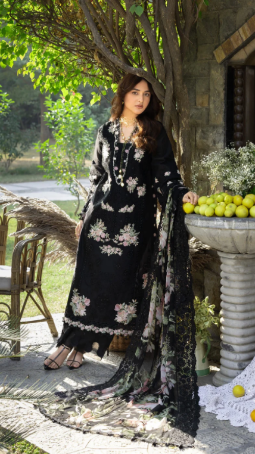 ELAF PREMIUM LUXURY LAWN ELY-2B MIDNIGHT BLOSSOM