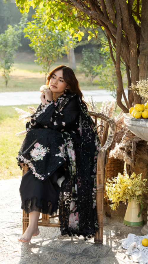 ELAF PREMIUM LUXURY LAWN ELY-2B MIDNIGHT BLOSSOM