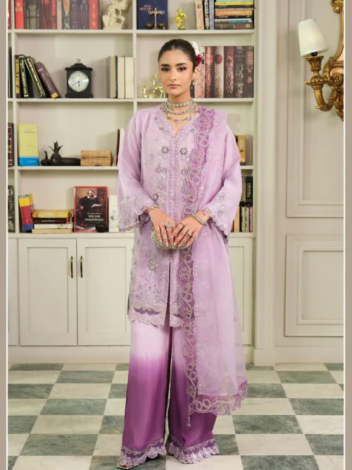 GUZEL ORGANZA STITCHED 3PC COLLECTION Virel - Nikhaar