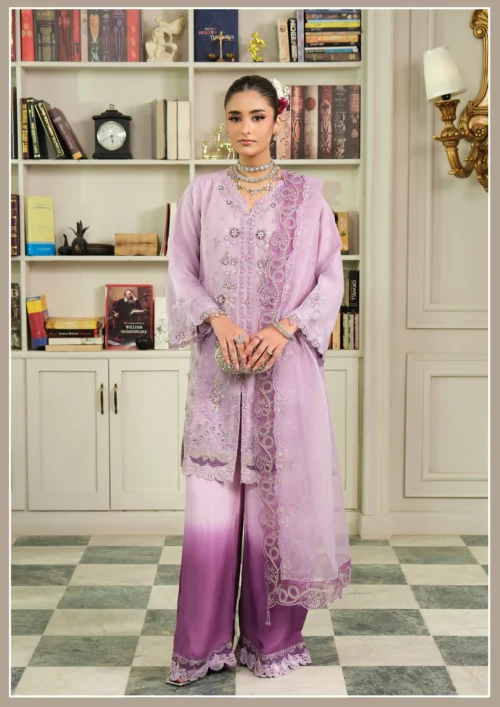 GUZEL ORGANZA STITCHED 3PC COLLECTION Virel - Nikhaar