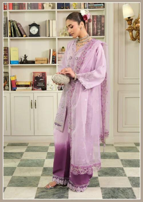 GUZEL ORGANZA STITCHED 3PC COLLECTION Virel - Nikhaar