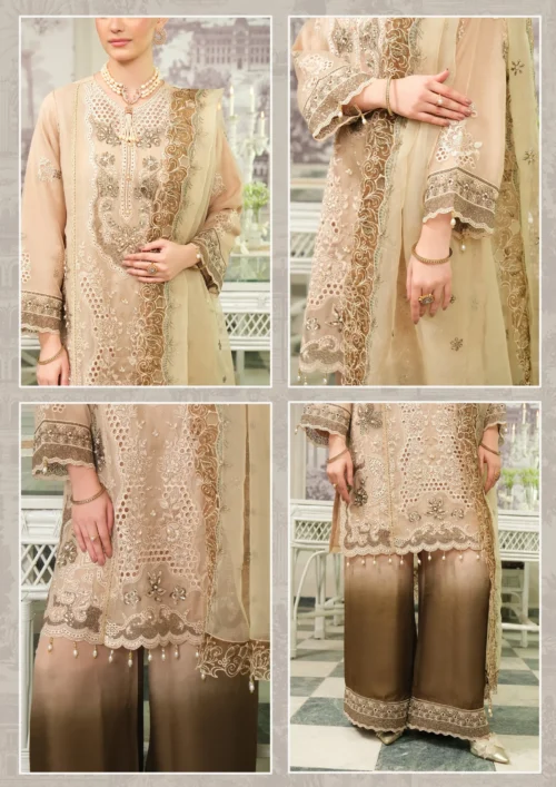 GUZEL ORGANZA STITCHED 3PC COLLECTION Alira - Nikhaar