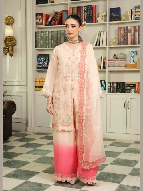 NIKHAAR Organza 3pc Stitched form Guzel Fashion-9 GUZEL ORGANZA STITCHED 3PC COLLECTION Nayra - NIKHAAR