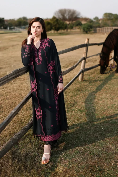 AZURE LUXURY LAWN EID DROP-26 Black Cherry