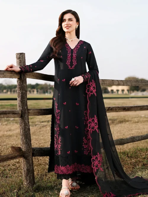 AZURE LUXURY LAWN EID DROP-26 Black Cherry