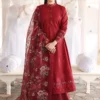 19A (2) ROUGE FLARE-3PC EMBROIDERED LAWN SUIT