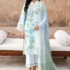 21A (1) SEAFOAM TREASURE-3PC PRINTED LAWN SUIT