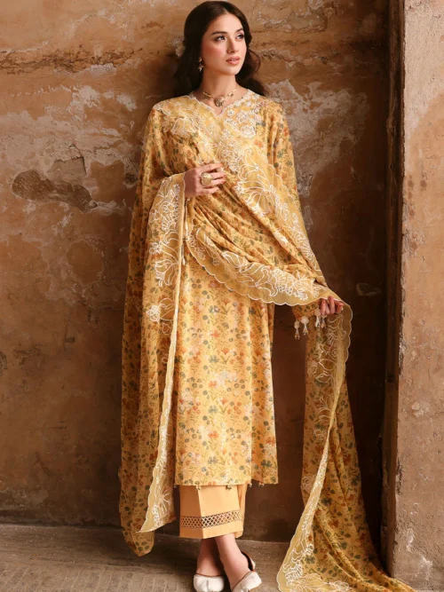 22A (2) SUNLIT HUE-3PC PRINTED LAWN SUIT