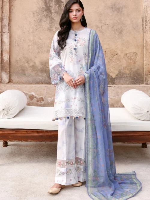 23A (2) VINTAGE PETAL-3PC PRINTED LAWN SUIT