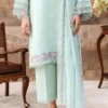 25A (2) MISTY MINT-3PC EMBROIDERED LAWN SUI