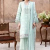 25A (3) MISTY MINT-3PC EMBROIDERED LAWN SUI