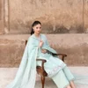 25A (4) MISTY MINT-3PC EMBROIDERED LAWN SUI