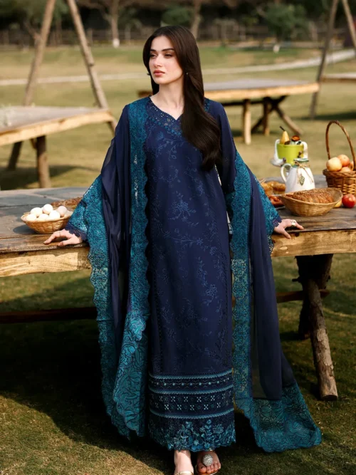 AZURE LUXURY LAWN EID DROP-26 Blueberry