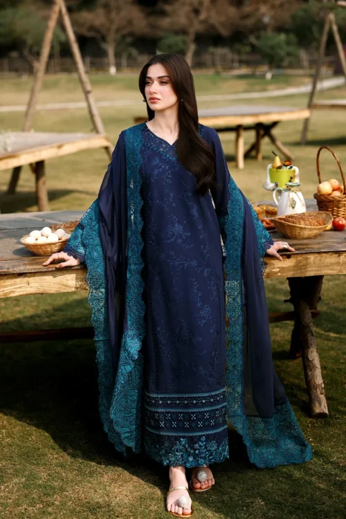 AZURE LUXURY LAWN EID DROP-26 Blueberry