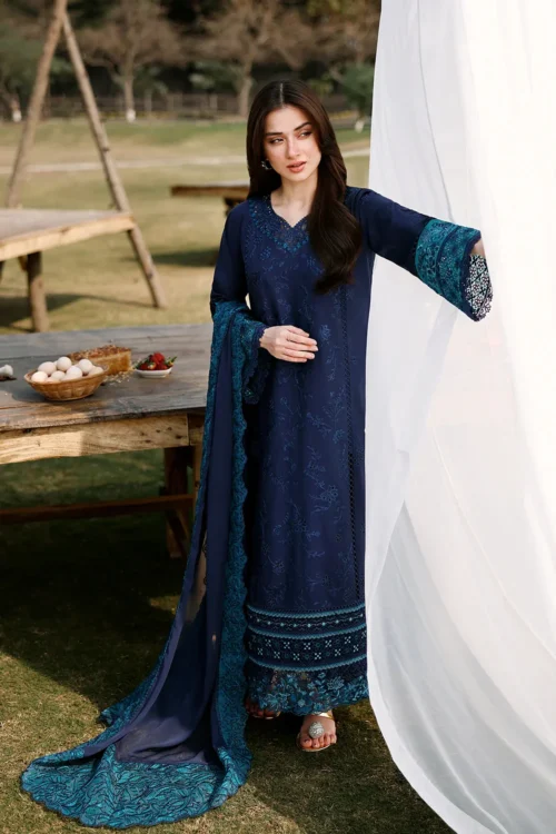 AZURE LUXURY LAWN EID DROP-26 Blueberry