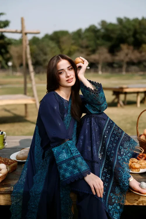 AZURE LUXURY LAWN EID DROP-26 Blueberry