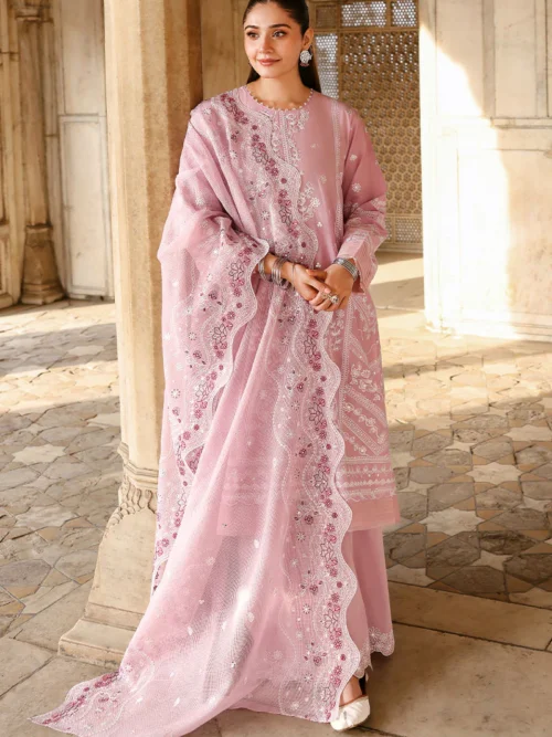 4A (2) LAVENDER MIST-3PC EMBROIDERED LAWN SUIT