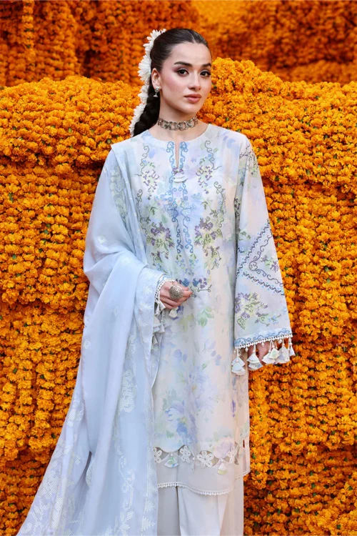 5A (2) LILAC WHISPER-3PC PRINTED & EMBROIDERED