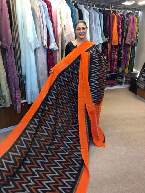 Imported handloom cotton ekkat saree-B03