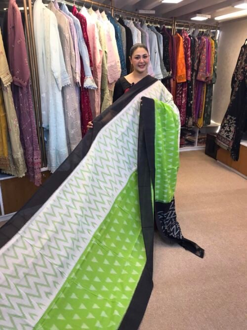 Imported handloom cotton ekkat saree-B04