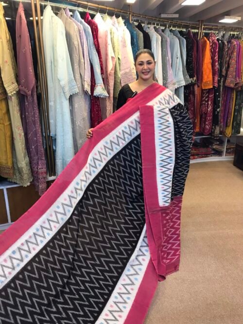 Imported handloom cotton ekkat saree-B05