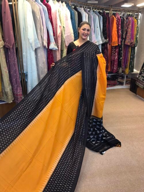 Imported handloom cotton ekkat saree-B08