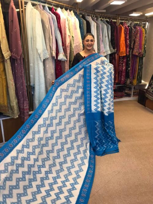 Imported handloom cotton ekkat saree-B10